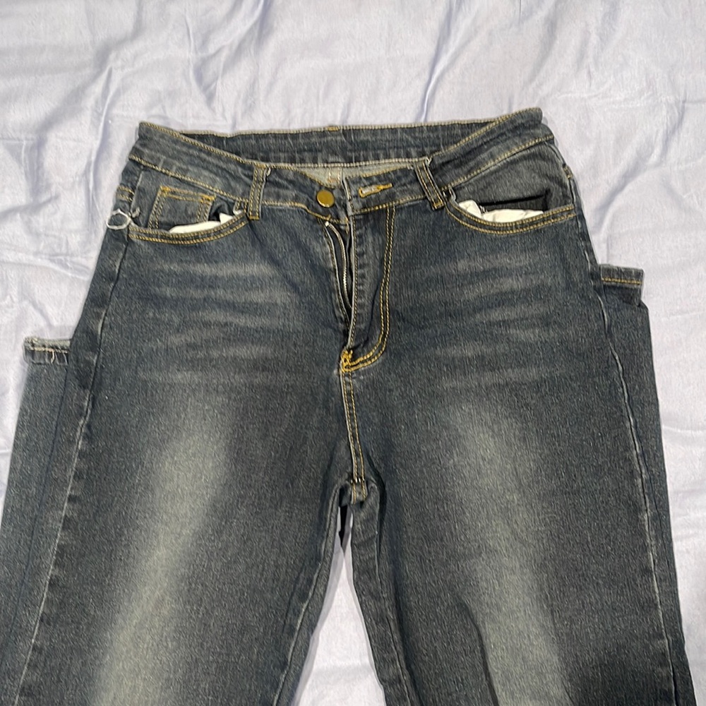 boutique wide leg ripped jeans